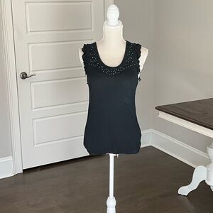 Esprit Black Tank Top with Embellished Neckline